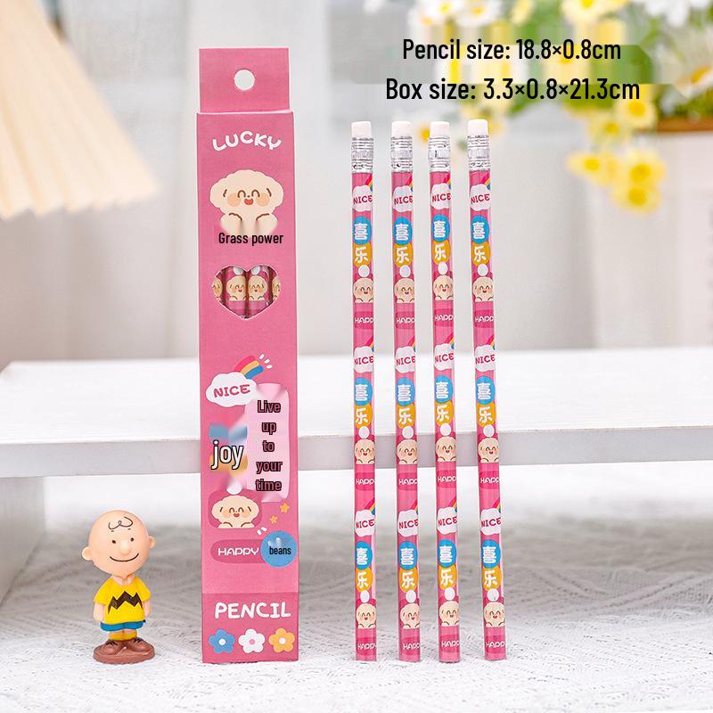 Children s Inspirational Pencil Set: 4 Cute HB Pencils for Primary Students - Creative Encouragement Prizes HB