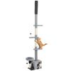 Floor-to-Ceiling Cat Tree, Height-Adjustable 225-255 Cm, Multiple Levels, Plush Covering, Grey