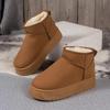 Dicke Plüsch Plateau Schneestiefel Damen Winter Warm halten Fell Baumwollschuhe Frau Faux Wildleder Slip-On Ankle Botas gepolsterte Schuhe
