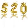 0-9 Number Birthday Cake Candles Golden Crown Candles Dessert Decoration Birthday Party Cake Digital Candles Accessories