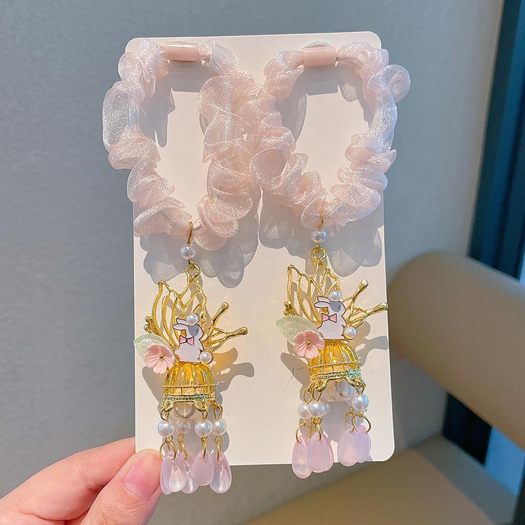Mid-Autumn Festival Rabbit Hanfu Hair Clip – Ancient Style Fairy Bowknot Headdress for Children