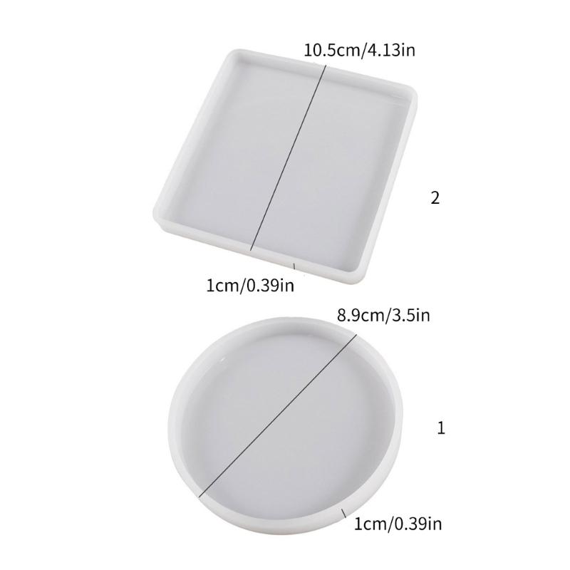 Versatile Silicone Casting Mold Epoxy Resin Mold Versatile Round/Square Coaster Ornaments Mould Jewelry Making Tool