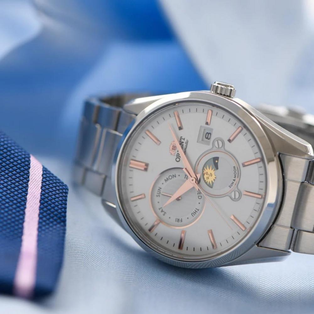 Orient Automatic Wristwatch Men Sun And Moon Rn Ak0301s