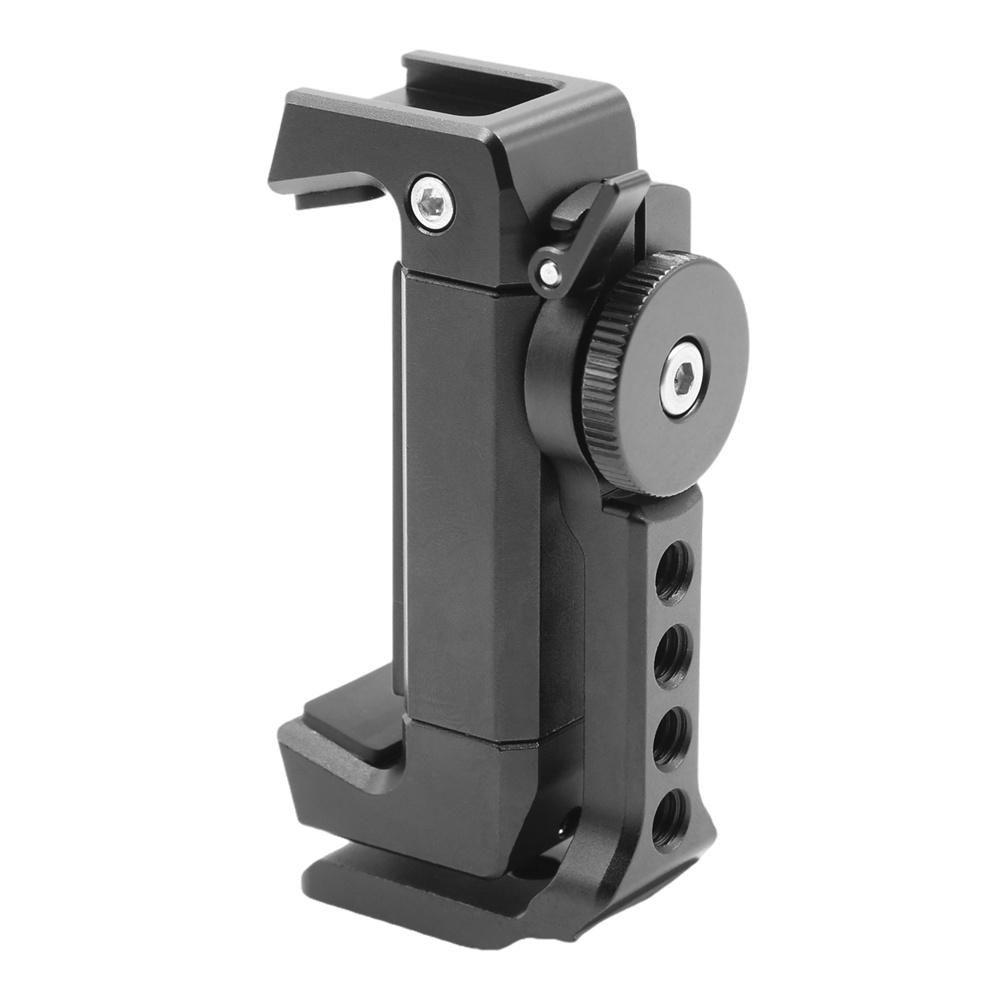 Universal Smartphone Tripod Mount Adapter Phone Clip Holder 360 Rotation Mobile Clamp with Cold Shoe Mount for Arca-Type Plate 7