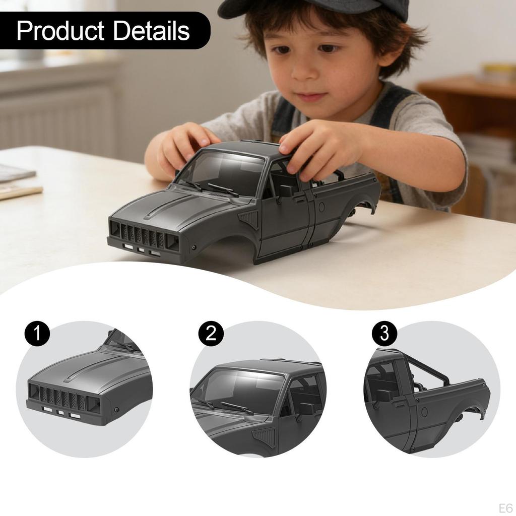 Pickup Hard Assembly RC Crawler Accessory Heavy Duty Construction Sturdy Parts for 1/24 Model Car