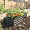 Raised Beds for Garden, Galvanized Outdoor Planters, for Herbs and Vegetables, Use for Patio, Backyard, Balcony, Grey