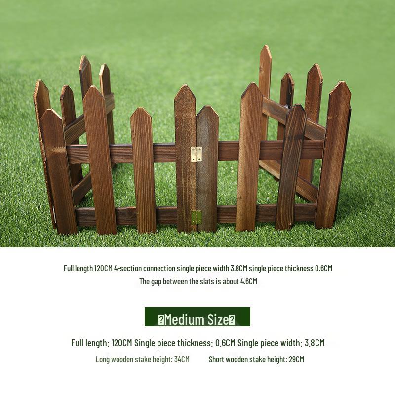 Outdoor Anticorrosive Wooden Garden Fence with Stakes