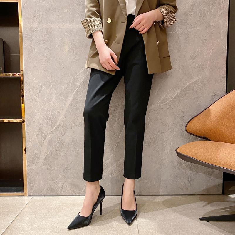 2025 New Spring and Autumn Versatile Black Professional Satin High Heels Women's Fine Heels Non-slip Pointed Single Shoes Women's Shoes