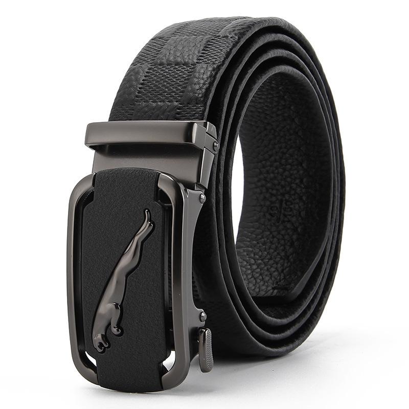 Mattierte Automatikschnalle Kanten Kopfschicht Rindsleder Gürtel High-End Business Casual Herren Trendgürtel