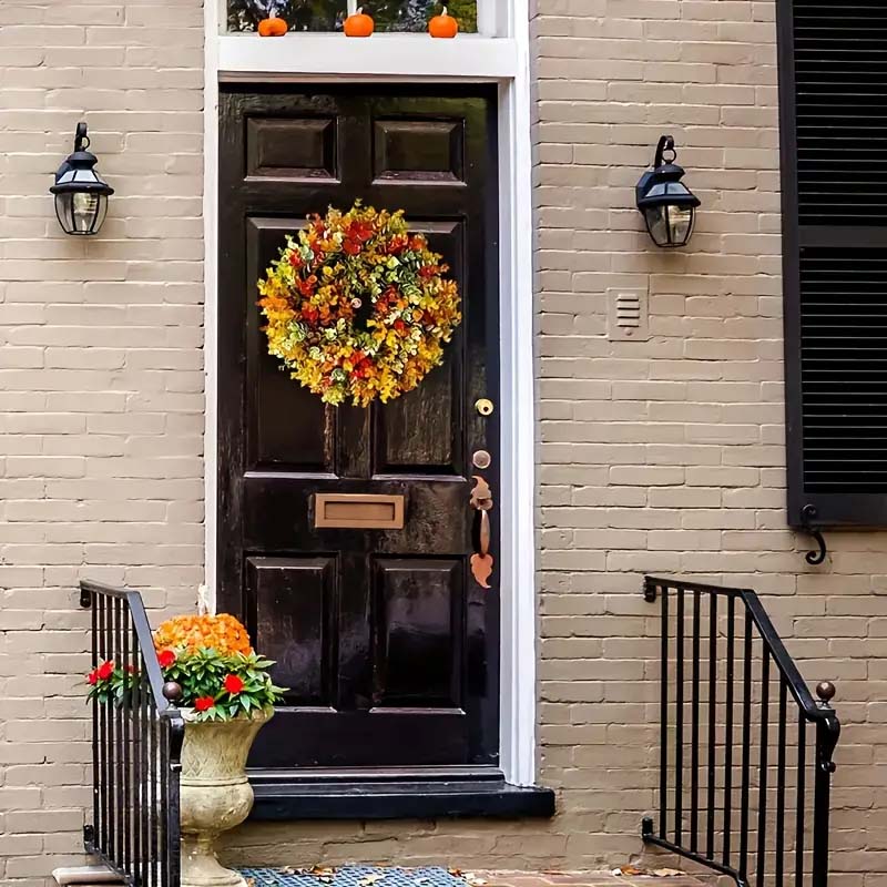 Umělý Věnec Na Dveře, Dekorace Na Přední Dveře, Věnec Podzimní Dekorace, Podzimní Dekorace, Věnec na Zeď, Umělé Rostliny, Podzimní Věnec