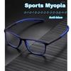 Unisex Blue Light Blocking Sports Glasses Fashion TR90 Frame Near Sight Myopia Eyewear Transparent Eyeglasses for Men Women