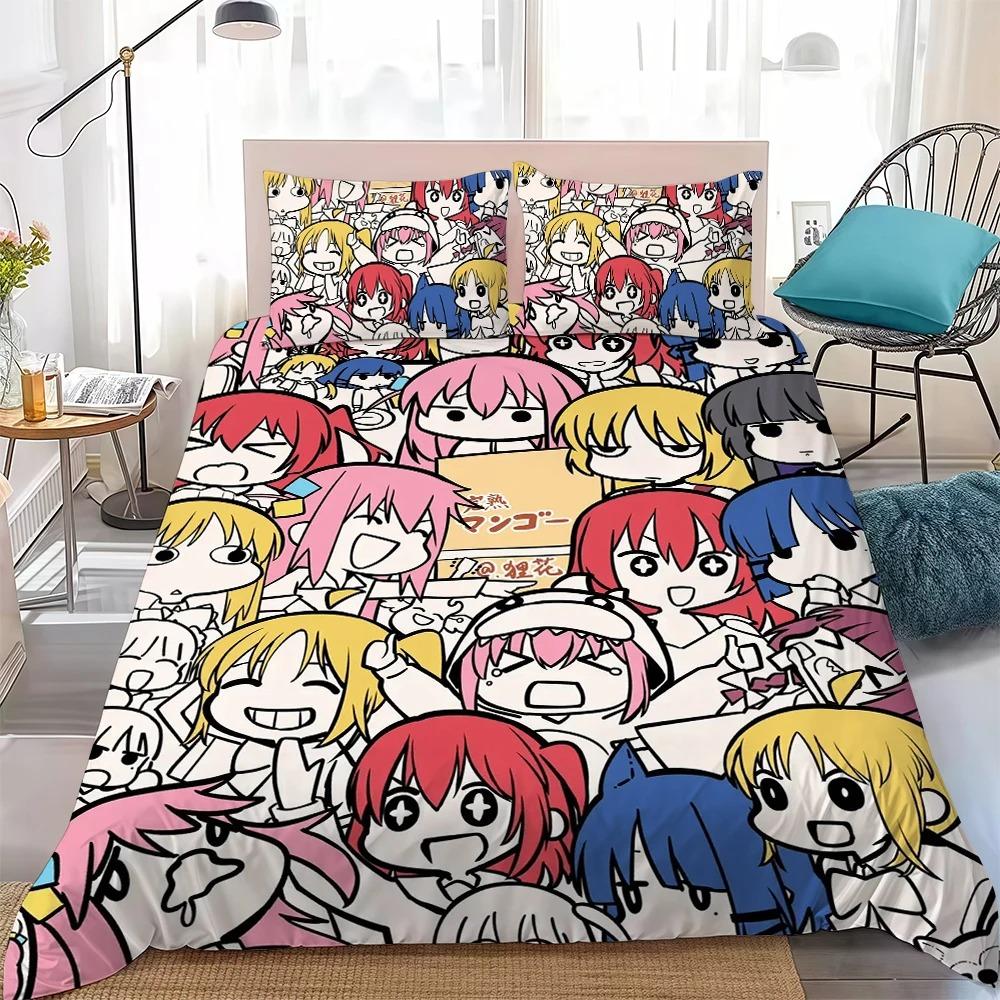 Anime B-Bocchi the R-Rock Duvet Cover Pillowcase Bedding Set Kids Boy Girl Bedroom Decoration 2/3piece Set Single/Double Size