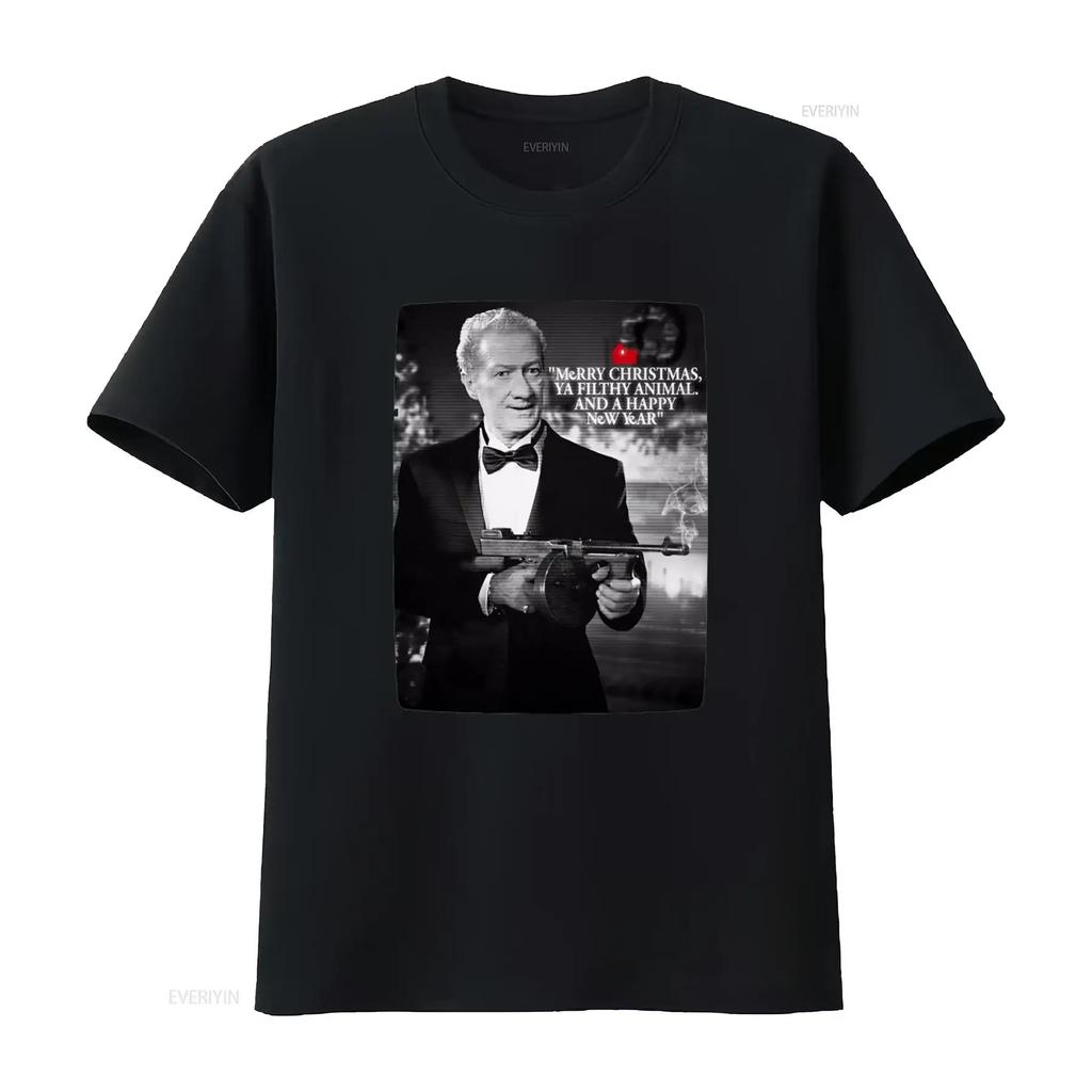 Home Alone Merry Christmas You Filthy Animal Happy New Year T Shirt 9910 Vintage Washed Homme Casual Stylish Designer Clothes