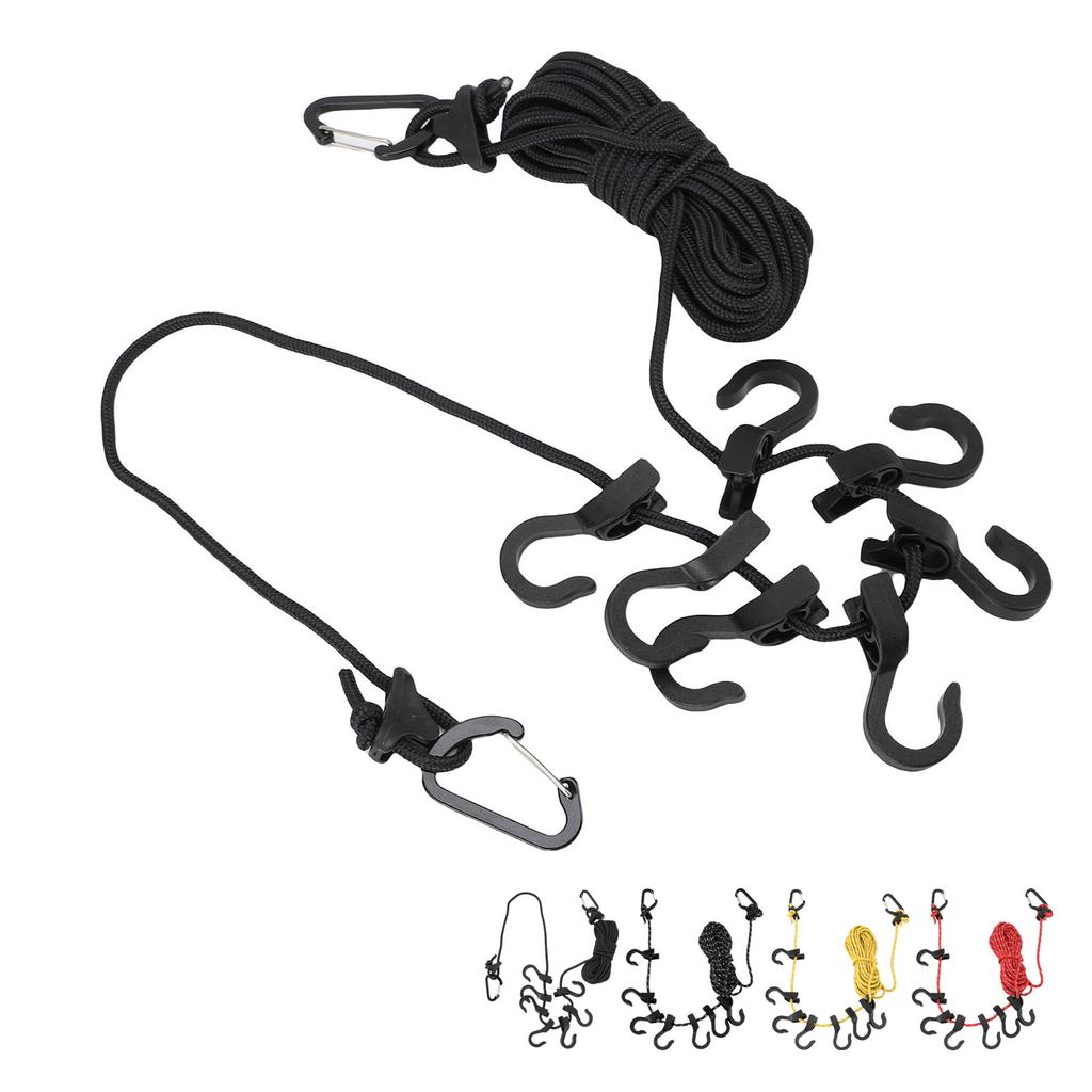 Portable Travel Clothesline Adjustable 16.4ft Length Clothes Drying Rope Windproof 5m Clothesline Wi
