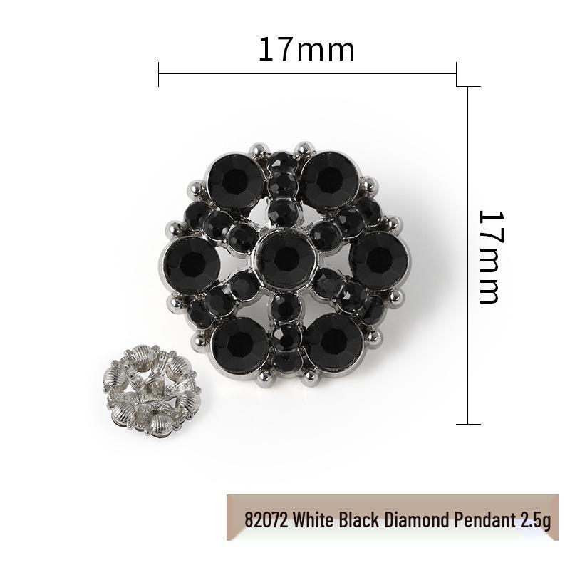 Luxury Rhinestone Metal Retro Buttons - Colorful Hollow Diamond Design with Alloy Base, Decorative Accessories