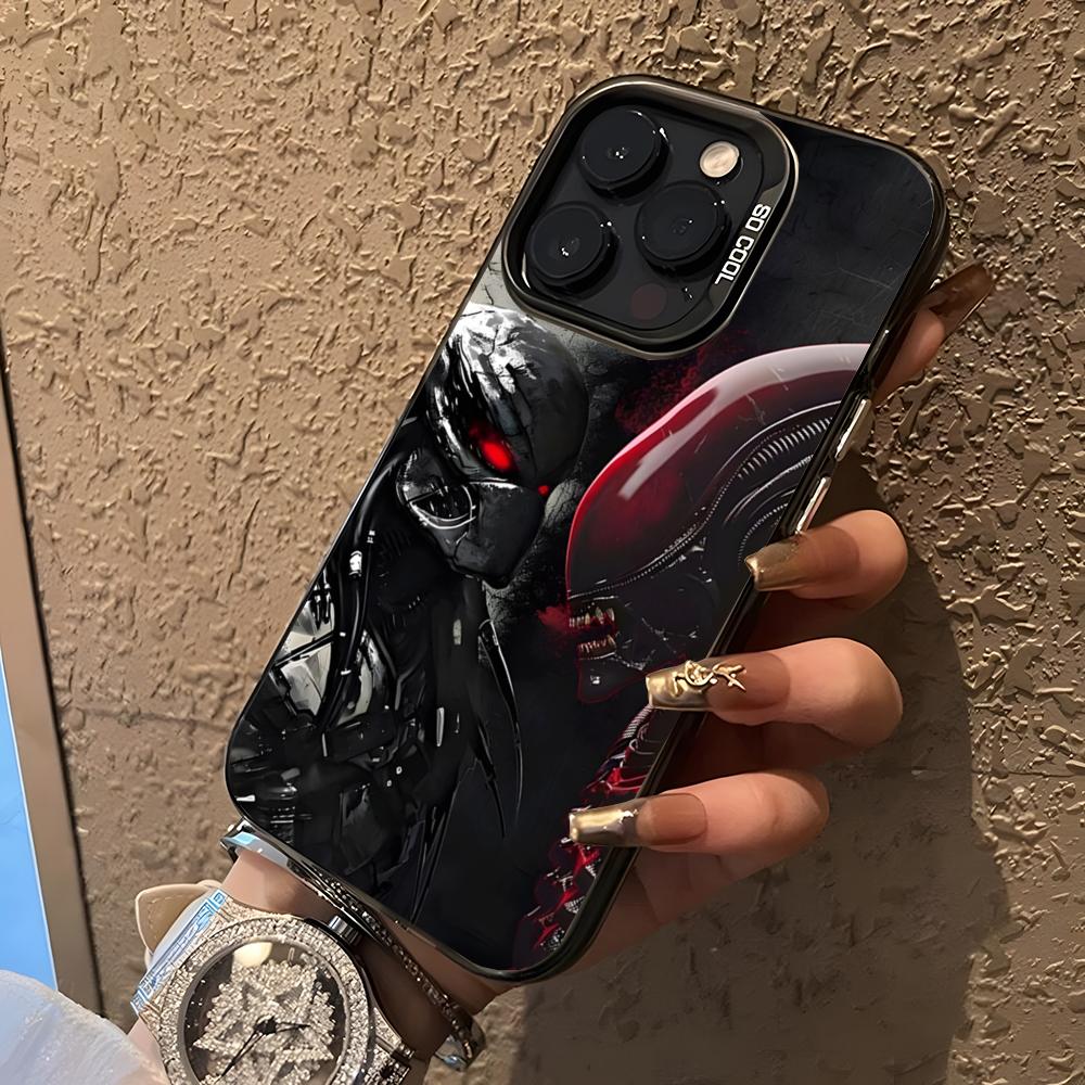 

Movie P-Predator Phone Case For 17 Air IPhone 16 Pro Max 15 14 Plus 12 13 X XS Max 11 Colorful Silver Cover iPhone 16 Pro