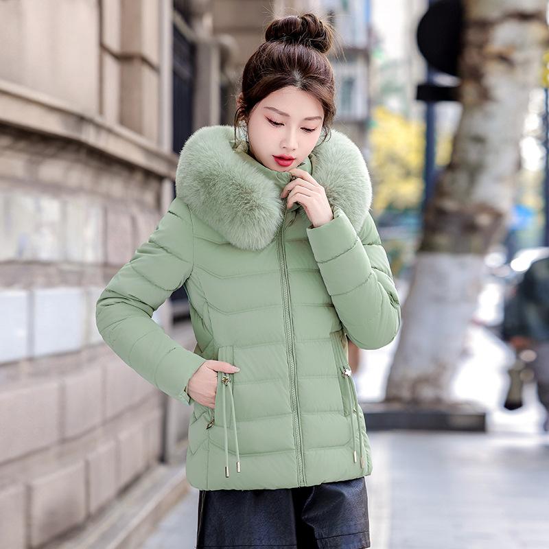 Winter New Cotton-padded Clothes Women's Korean Version Slim-fitting Women's Cotton-padded Clothes Short Fur-collared Cotton-padded Clothes Women's