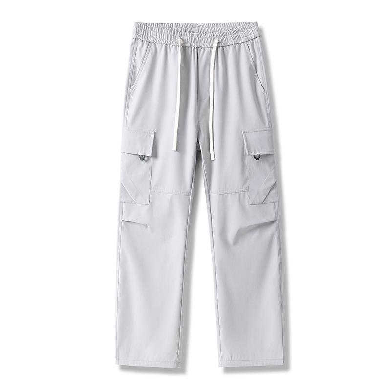 Thin Quick-drying Plaid Overalls Men's Stereo Multi-pocket Japanese Joker Casual Pants