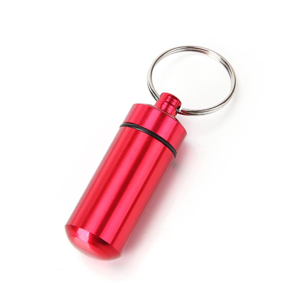 Travel Pill Box Case Bottle Tubes Portable WaterProof Mini Aluminum Keychain Tablet Storage Box Bottle Case Holder