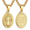 Stainless Steel Saint Benedict Medal Pendant Necklace