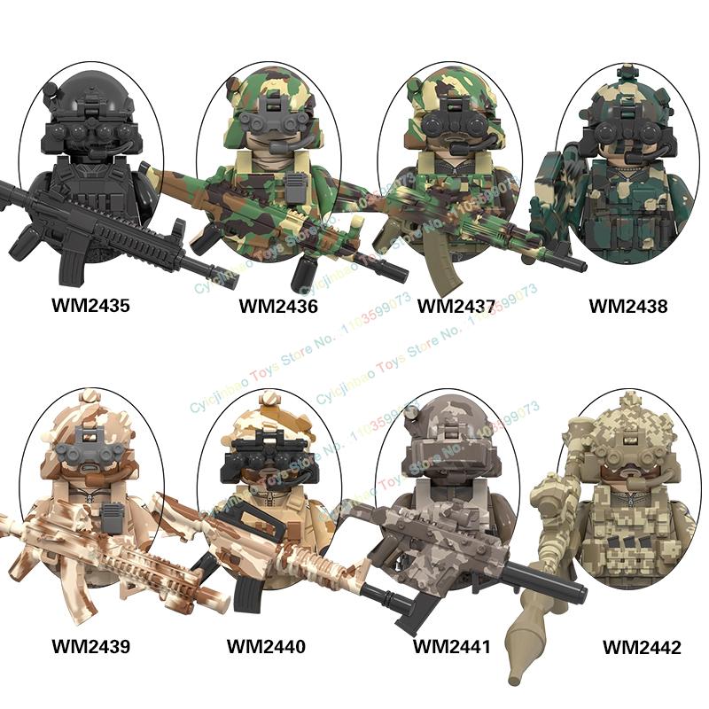Figurine de acțiune cu mini cărămizi Forțele Speciale Navy Seals Soldați Moderni KSK SSO Blocuri de Construcție Jucării pentru Copii WM6147