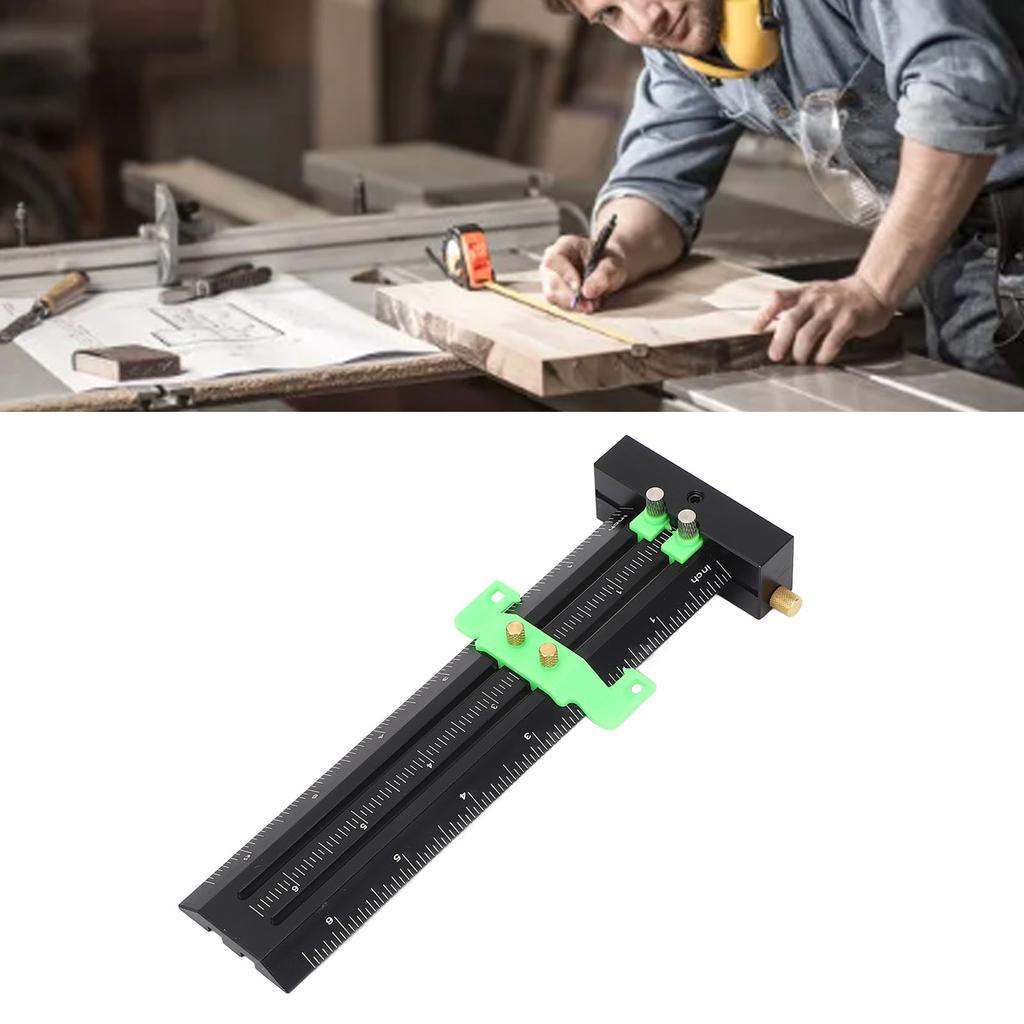6in Woodworking Scriber with Limit Block Parallel Vertical Marking Easy to Read Double Line Marking Ruler