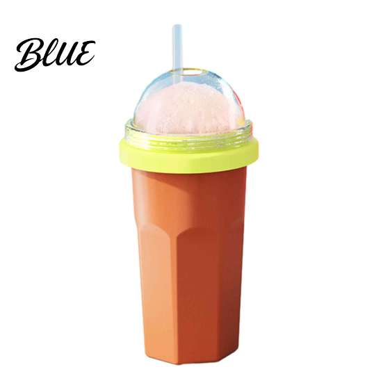 Eenvoudige Bediening Slushy Maker Zelfgemaakte Slushie Beker Vriezer Knijpbeker voor IJsdrankjes Voedselkwaliteit BPA-vrij Siliconen Smoothie Sap Frisdrank Herbruikbaar