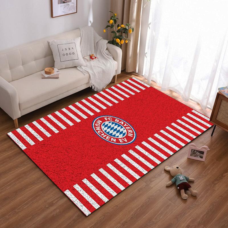 "Bayern Munich Logo Red Striped Rug Non-slip rug suitable for living room and bedroom sofas."