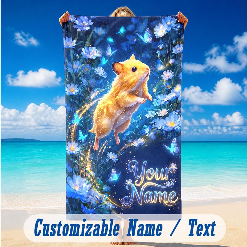 Adventure Journey Theme Beach Towel Personalized Custom Name & Text Soft Quick Dry Beach Towel for Swimming Travel
