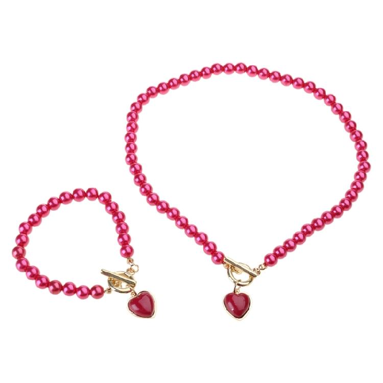 Fashionable Imitation Pearls Necklace Fashion Jewelry Beads Bracelet Adjustable Chain Necklace Present for Fashion Lover