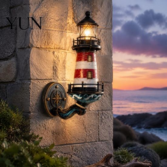 Old Fashioned Wall Lamp Coastal Lighthouse Sconce Light, Vintage Nautical Lamp, Decorative Lighting Light for Porch Patio Garden Beach House,