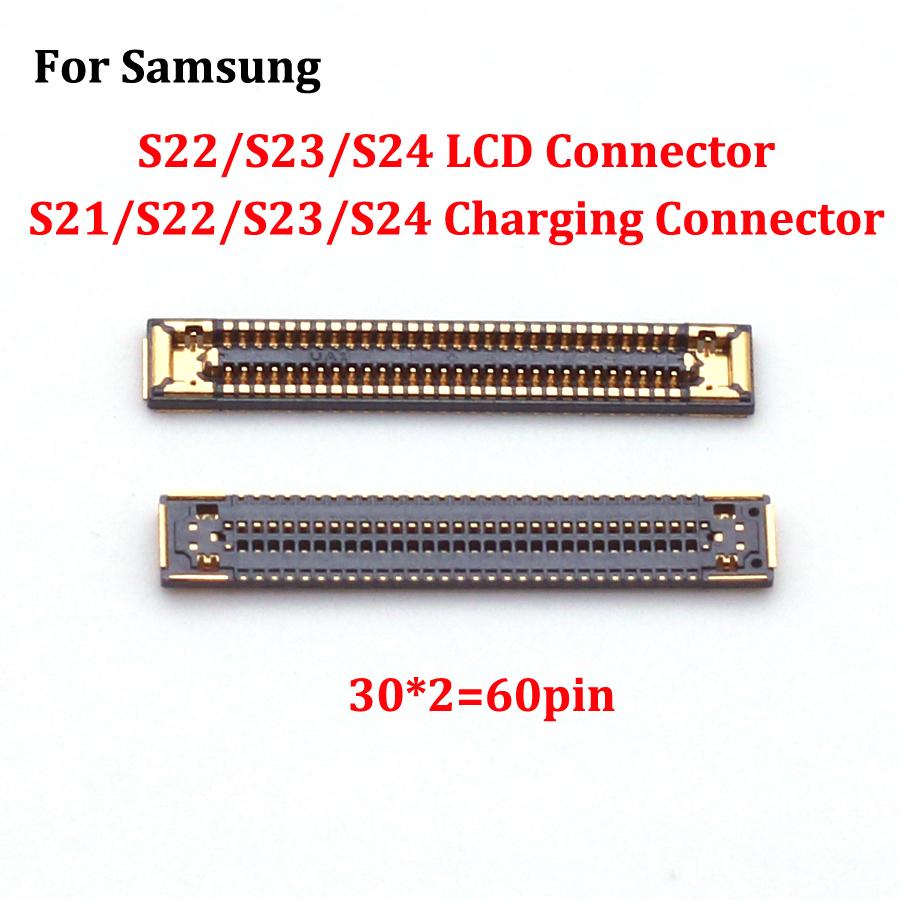 10pcs For Samsung S10 NOTE10 20 S21 S22 S23 A30S A40 A12 A50 A60 A02S A10S A14 LCD Display Screen Flex FPC Connector On Board