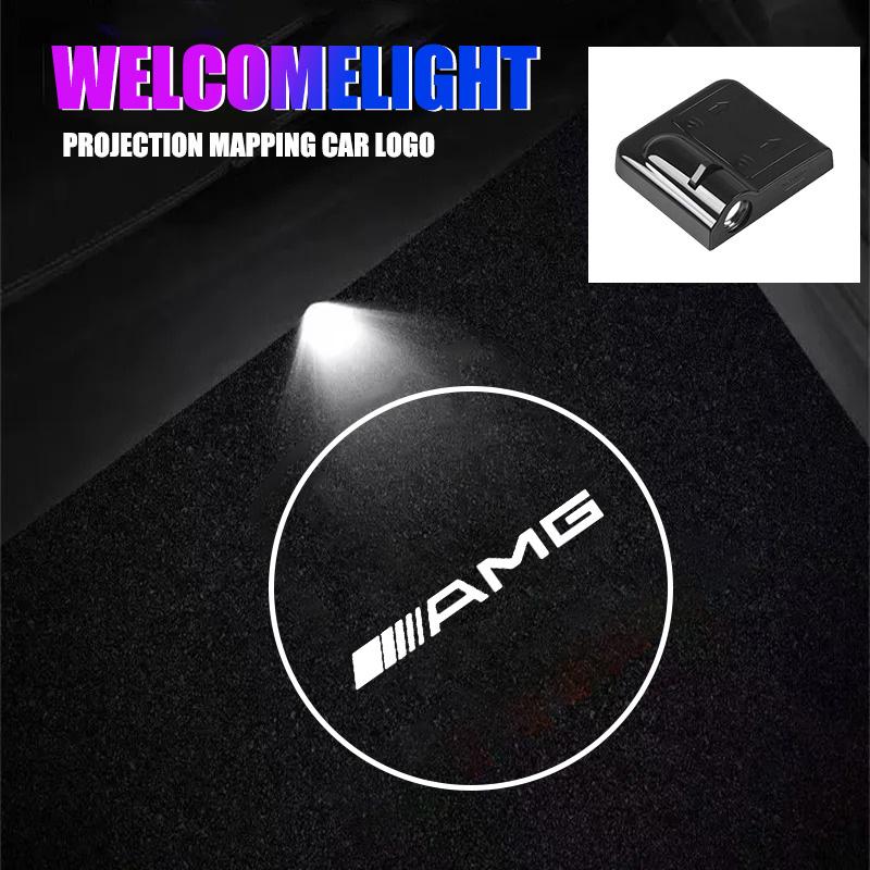 MTT5   Car LED Door Projector Light For Mercedes Benz CLS E CLA C Class W205 W206 W203 W204 W212 C 200 300 Amg Coupe C205 Accsesories