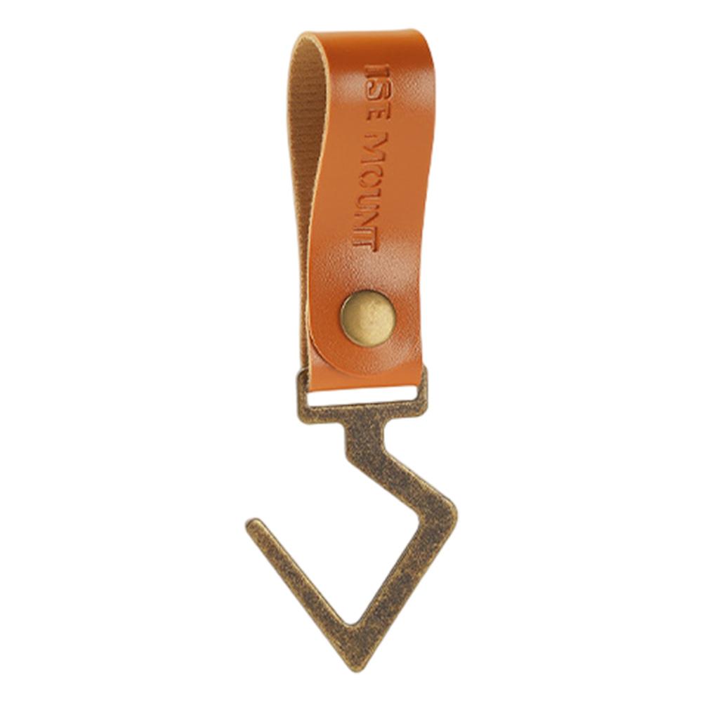 

Metal Camp Buckle PU Leather Outdoor Camping Hooks Retro S-Shaped Hanging Hooks Clothes Storage Keychain Hanger for Camping BBQ жовтий