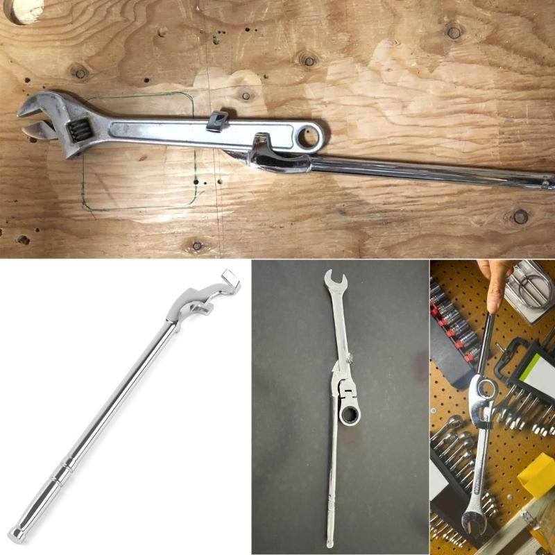 Manual Wrench Aid 15 In Steel Extender Bar for Tight Repair Areas, Turning Support for Deep Set Hardware In Routine Home Service Work