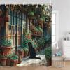 Grappige Katten Douchegordijn Katten Rijden op Haaien Cool Schattige Katten Honden Bloemen Zomer Badkamer Decoraties Polyester Badgordijn
