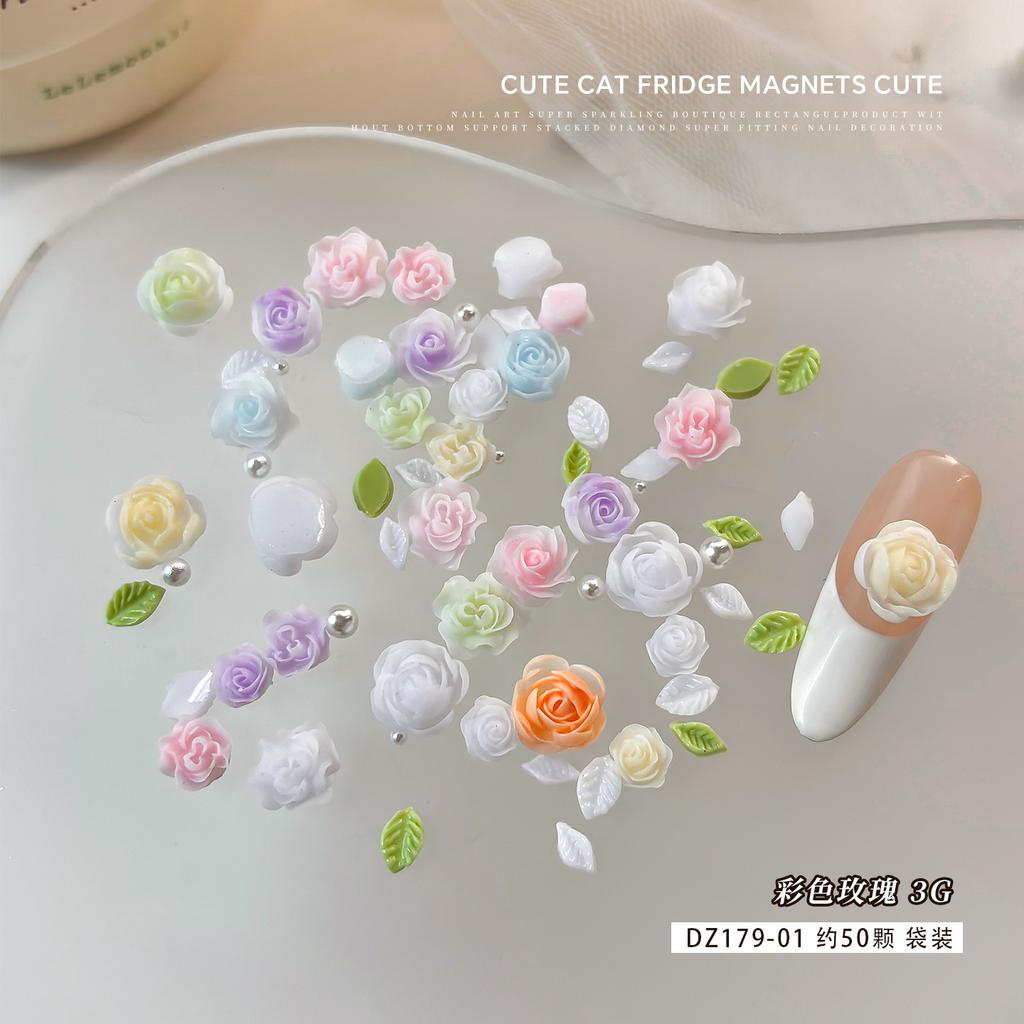 New Sparkling Butterfly Nail Accessories Mixed With Dopamine Camellia Pearl Petals DIY