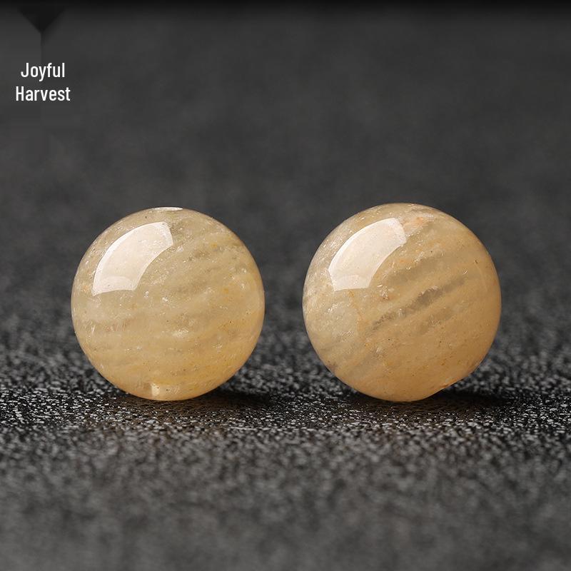 

Natural Yellow Phantom Crystal Bead for DIY Jewelry – Single Round Multi-Layer Bead for Bracelets & Necklaces 8mm