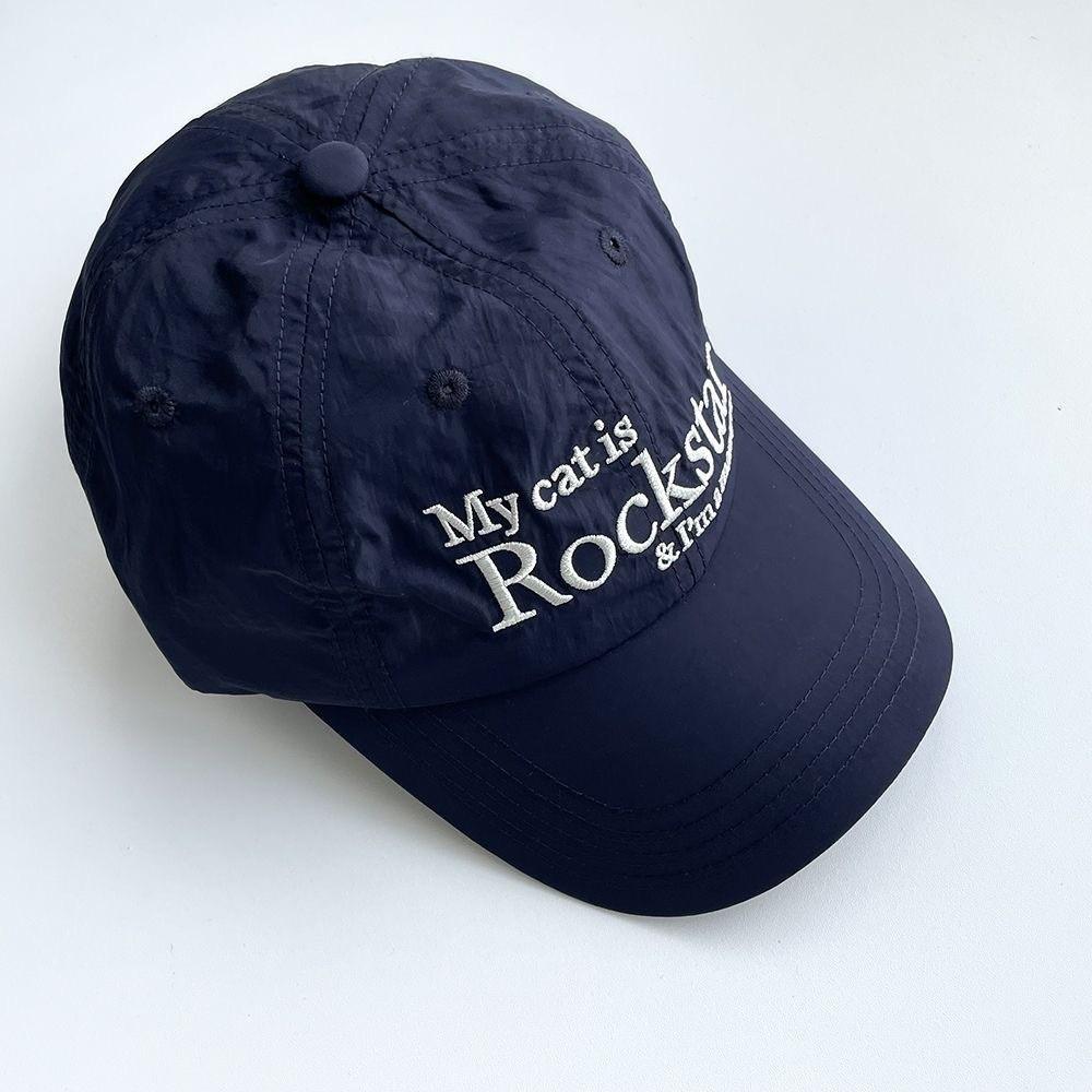 

Rockstar Baseball Cap With Embroidered Letters For Summer Sun Protection And Sports Use LightBlue