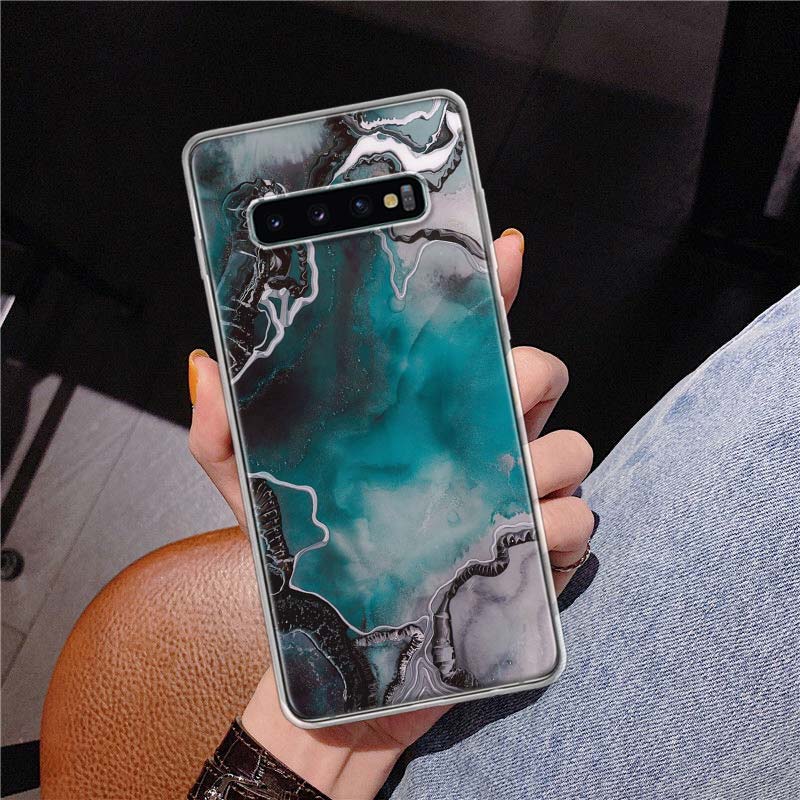Fashion Geometric Marble Cover Phone Case For Samsung Galaxy S10 Plus S20 FE S21 S22 Ultra S10E S9 S8 + S7 Edge J4 Housing Shell