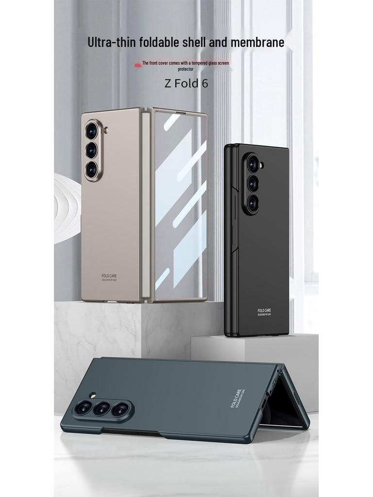 Durable Ultra-Thin Galaxy ZFold6 Case: Foldable Anti-Fall Hard Shell & Screen Protector