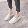 Women Leather Loafers Flat Bottom Casual Shoes Comfortable Slip On Shoes White Shoes Spring Autumn Soft Sole Walking Shoes