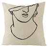 Nordic Abstract Linen Pillowcase Home Sofa Bedside Cushion Pillowcase 45x45cm Home Fashion Art Painting Printed Pillow Case
