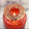 Candle Lids Glass Candles Lamp Shades Accessories Leaf Pattern Tealight Covers