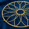 Heighted Foot Iron Insulation Pad Round/Square Non-slip Metal Pot Mat Easy To Clean Table Protection Gold Trivets