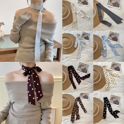 Fashion Korean Long Silk Scarf Summer Versatile Long Ribbon Belt Tie Y2k Thin and Narrow Bags Handle Decor For Women