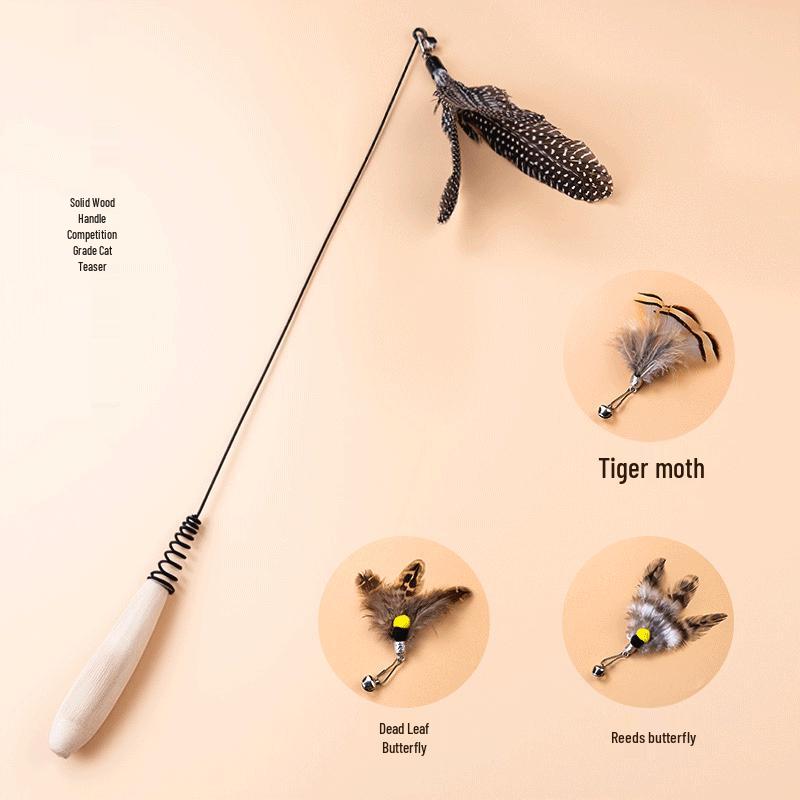Wooden Cat Teaser Wand Set