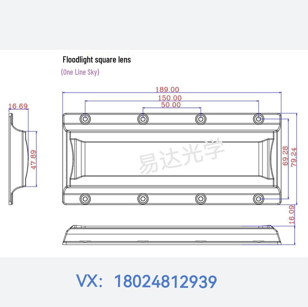 Rectangular Outdoor Floodlight with UV-Resistant PC Lens, Waterproof and Sun-Proof.