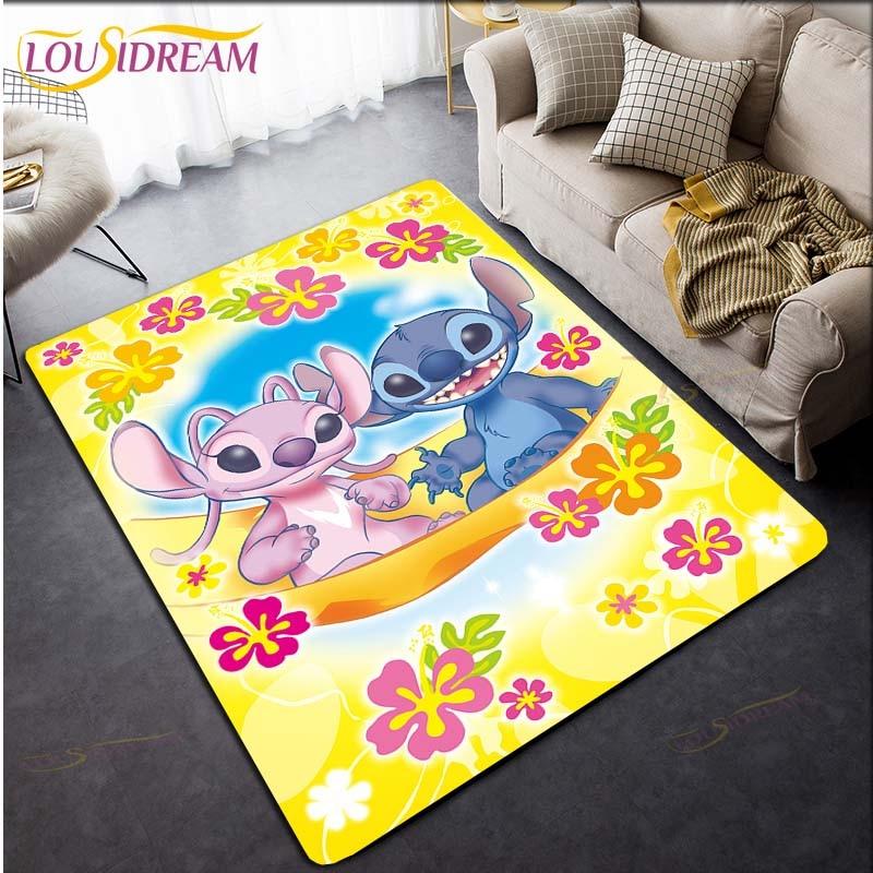 Anime Stitch 3D-Druck Teppich für Küche Fußmatte Schlafzimmer Teppiche für Wohnzimmer Waschküche Badezimmer Rutschfeste Bodenmatte