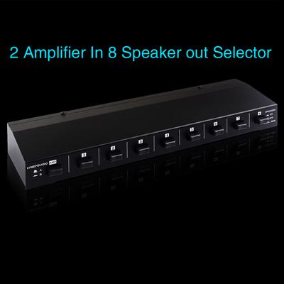 LYNEPAUAIO B028 2 In 8 Out Power Amplifier and Loudspeaker Box Switcher, 8 Channel Speaker